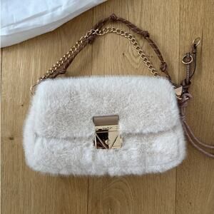 Aldo Crossbody Bag Faux Fur Evengelina Beige Brown